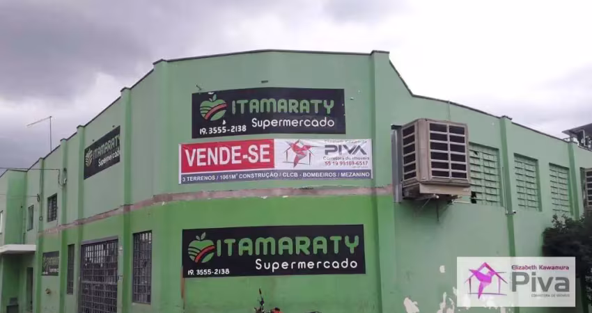 3 terrenos/ 1061m2 construção/clcb - bombeiros/ mezanino