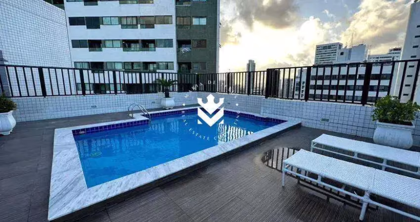 Apartamento andar alto com 3 quartos, com vista mar à venda em boa viagem - r$ 650.000,00