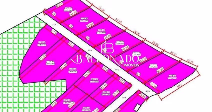 Terreno em Itapeva MG à venda de 1.093,58 m² à 2.055,49 m²