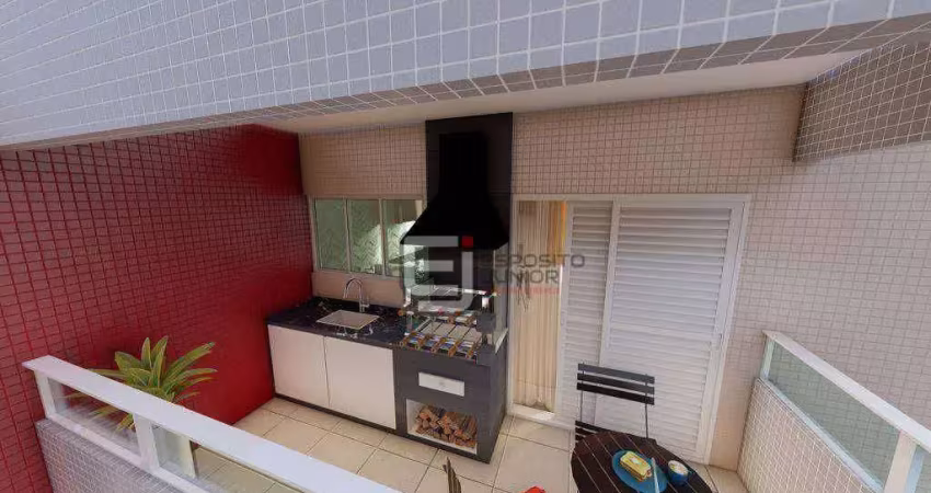Apartamento com 2 dormitórios à venda, 74 m² por r$ 599.000,00 - caiçara - praia grande/sp