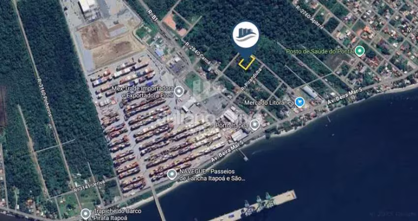 Terreno no pontal à 390m do mar e 280m do porto de itapoá