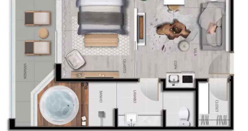 Apartamento duplex com suite  banheira jacuzzi e linda varanda