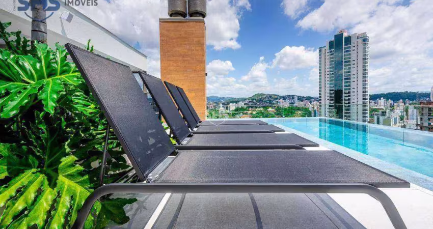 Apartamento com 1 dormitório para alugar, 35 m² por r$ 3.030,00/mês - victor konder - blumenau/sc