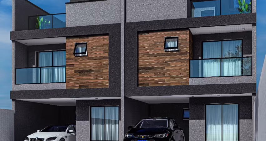 Sobrado Moderno com Terraço – 3 Quartos (1 Suíte) – 140 m² –  3 vagas Garagem Capão Raso _ Unidade 02
