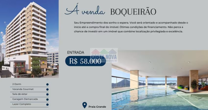 Apartamento com 80m², 2 quartos, sendo 1 suíte, 2 banheiros com vaga para garagem em Praia Grande
