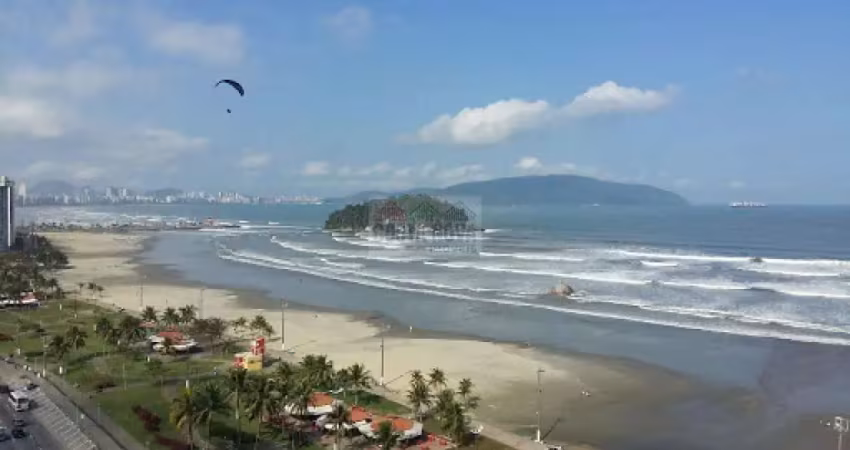 Estúdio quarto/sala, cozinha e banheiro com frente para o mar, praia de itararé, são vicente