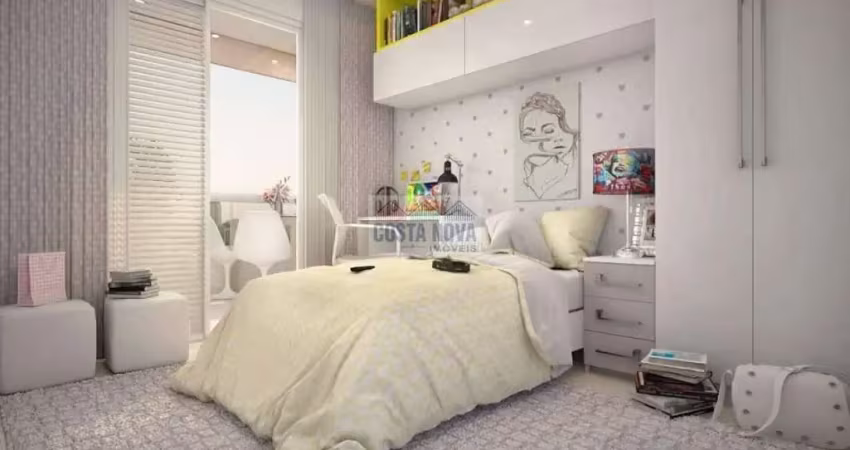 Apartamento com 2 dormitórios e lazer completo - bairro guilhermina, praia grande