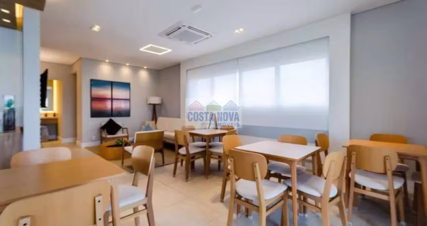 Apartamento novo a uma quadra da Praia, bairro Pompeia, 1 quarto, 1 banheiro, 1 vaga