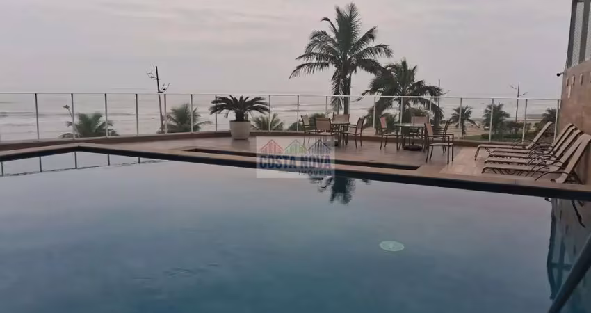 Apartamento à venda de  65m² - vista lateral frente mar  - caiçara - praia grande - sp.