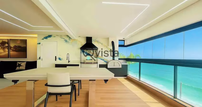 Apartamento de luxo frente mar 3 dormitórios 3 suites para locação, pitangueiras, guarujá, sp