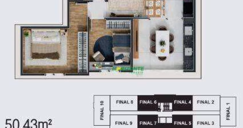 Apartamento com 2 dormitórios à venda, 50 m² - Bairro da Floresta - São José dos Campos/SP