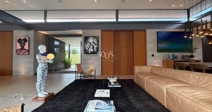 Casa à venda no condomínio terras de são josé i com 710m² de área construída, sendo 2024m² de área total. com arquitetura moderna, 5 suítes, mobiliada