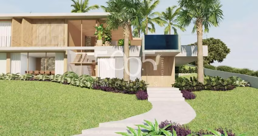 Lindo projeto de casa térrea contemporânea à venda no terras de são josé ii com 2302m2 de terreno e 654m2 de construção. projeto por david bastos.