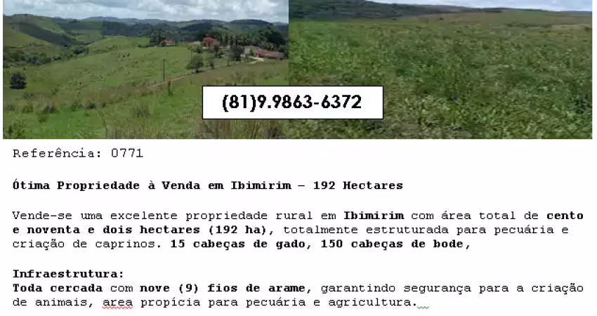 Ótima propriedade à venda em ibimirim – 192 hectares