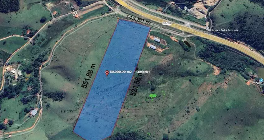Área de 80.000 m² - jambeiro/sp - zde04 - rodovia dos tamoios (sp-099)