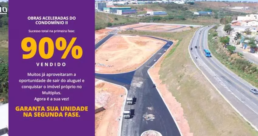 Terreno de 1.260,00 m² (junção de 2 lotes) plano no condomínio industrial multiplus ii - avalia parcelamento curto