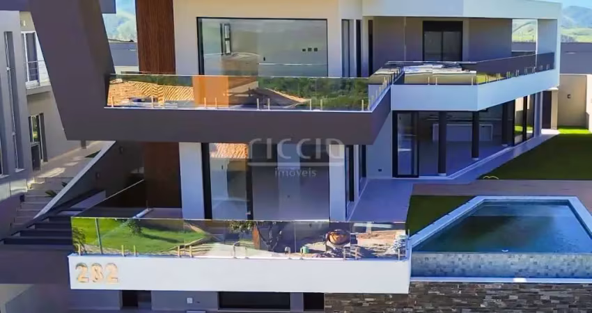 Mansão à venda no urbanova - sobrado com 5 suítes com infra p/ elevador e piscina aquecida cond. reserva do paratehy 550 m² de área - s.j.campos/sp