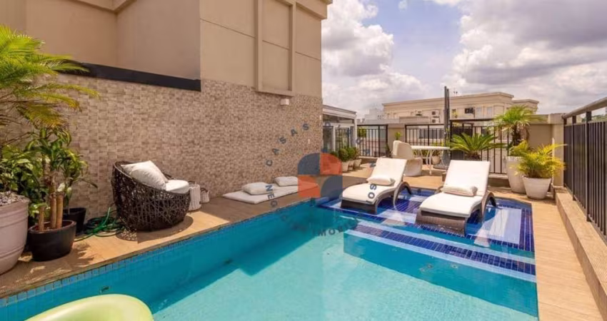 Cobertura 192m2 de área útil, com piscina privativa, varanda gourmet, 3 vagas e com depósito! Lazer Completo!