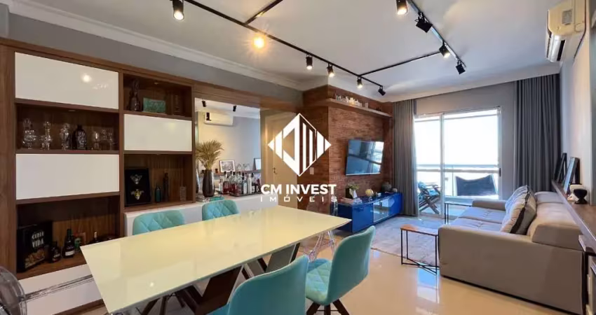 Apartamento mobiliado com 2 quartos,suíte e vista mar à  venda em andar alto - campinas,são josé/sc