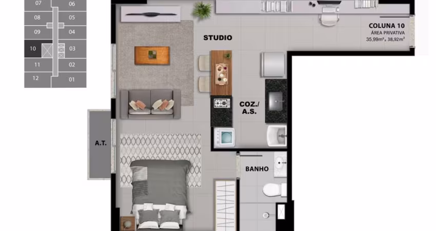 Studio em Jardim Camburi - Vitória ES