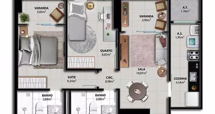 Apartamento com 2 quartos à venda na Rua Coronel Otto Netto, Jockey de Itaparica, Vila Velha