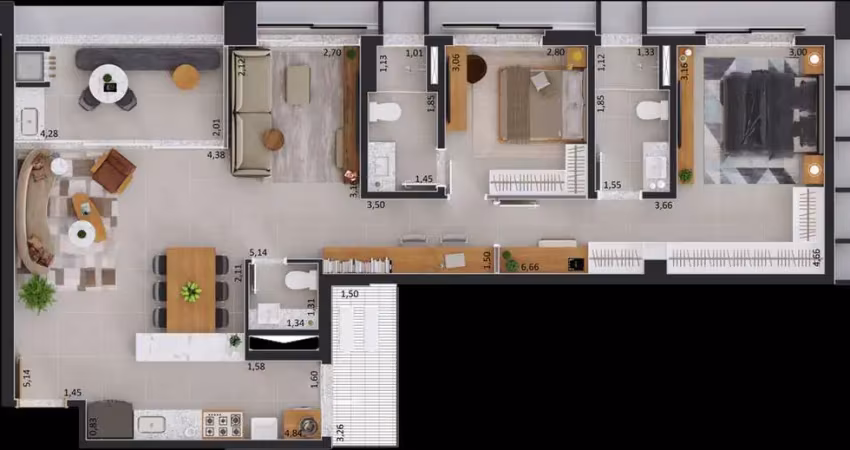Apartamento com 3 quartos à venda na Rua Ceci, Centro, Campo Grande