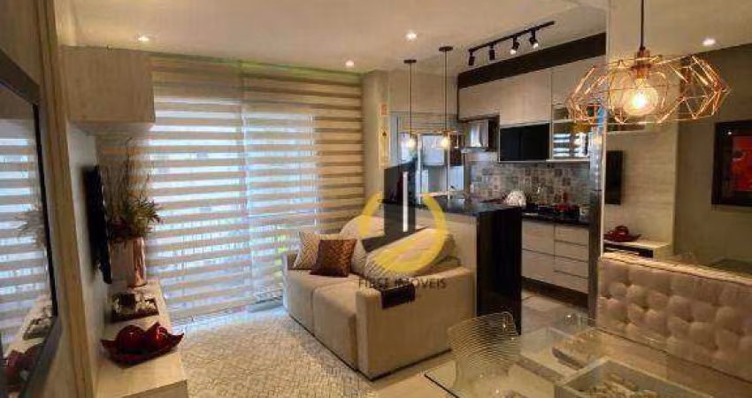 Apartamento à venda no Condomínio Gardens Living Club - 59m² - 2 dormitórios (1 suíte) - varanda gourmet envidraçada - armários planejados - 1 vaga