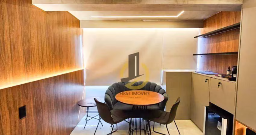 Apartamento studio para locação no condomínio lumiere studios - 26m² - ar condicionado - mobiliado - sem vaga - na chácara klabin