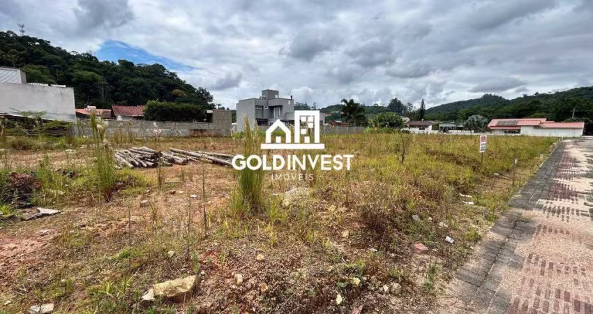 Terreno plano e documentado no bairro Guabiruba Sul
