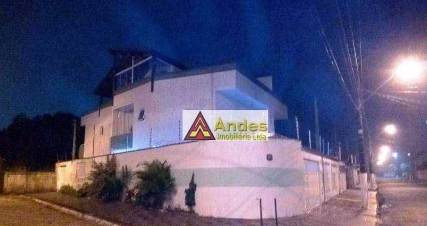 Sobrado Tríplex Lazer no Solarium c/ Churrasqueira 3 Suítes 6 vags há 1 quadra da Praia à venda, 215 m² por R$ 850.000 - Mirim - Praia Grande/SP