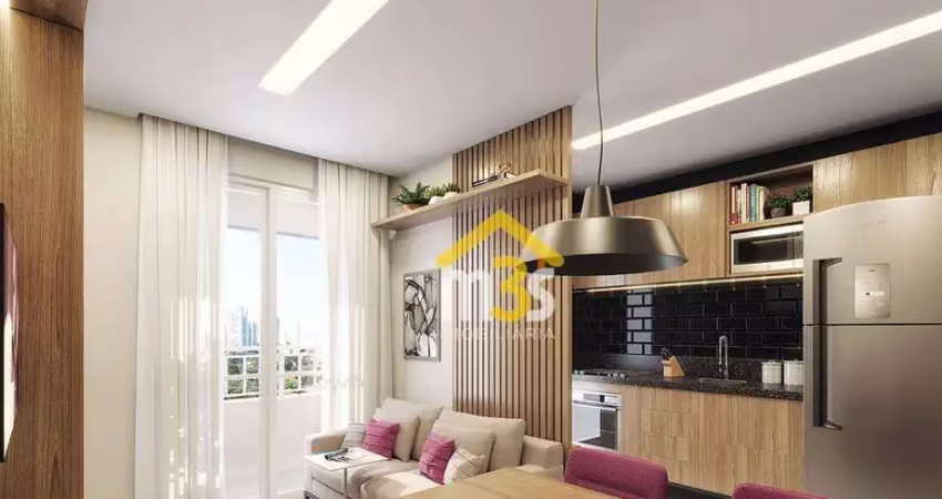 Apartamento novo, lançamento, 2 quartos, 1 vaga com 42m² a venda por 350.000,00