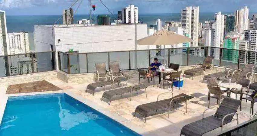 Flat com 1 dormitório à venda, 40 m² por r$ 578.000 - boa viagem - recife/pe