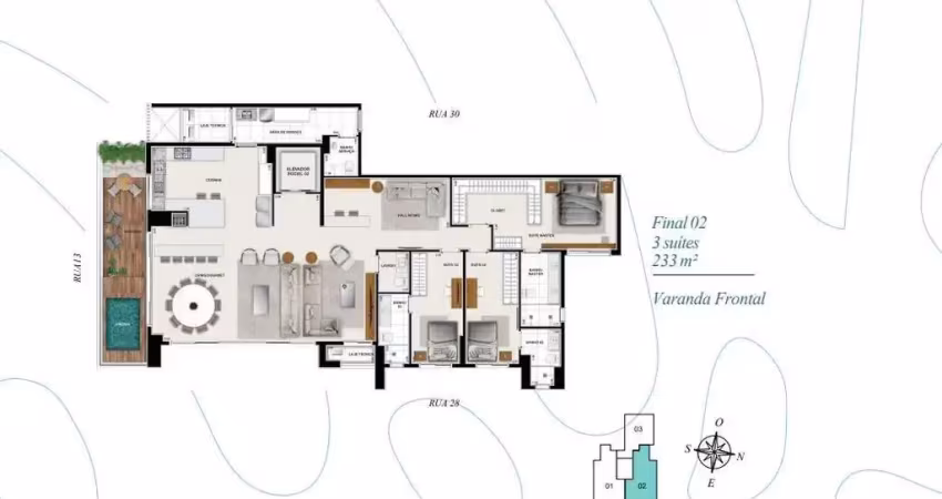 Apartamento à venda terraço bougainville c/ 3 suítes no marista