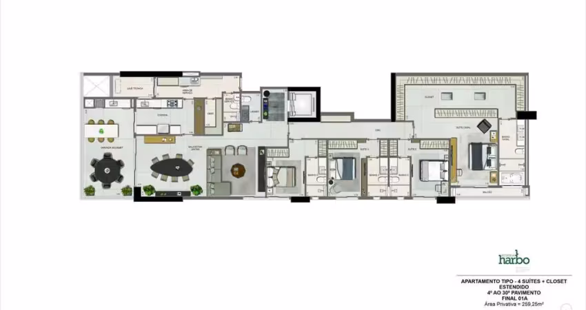 Apartamento à venda no reserva harbo , no setor marista , em goiânia
