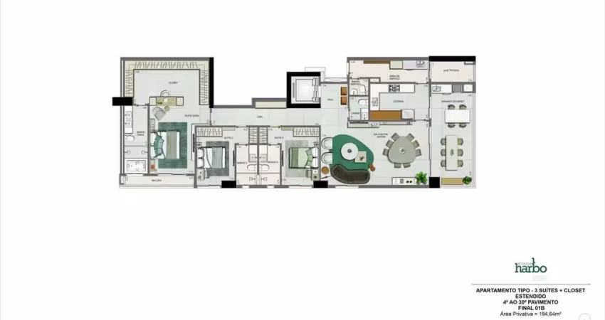 Apartamento à venda no reserva harbo, no setor marista, em goiânia