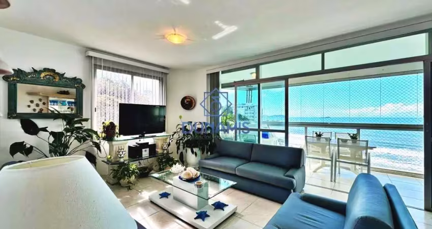 Oportunidade - apartamento a venda na praia das astúrias, prédio frente mar, sacada com vista privil