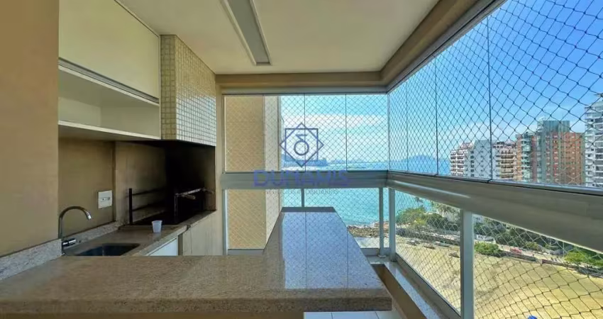 Excelente apartamento na praia das astúrias- frente mar- com lazer completo