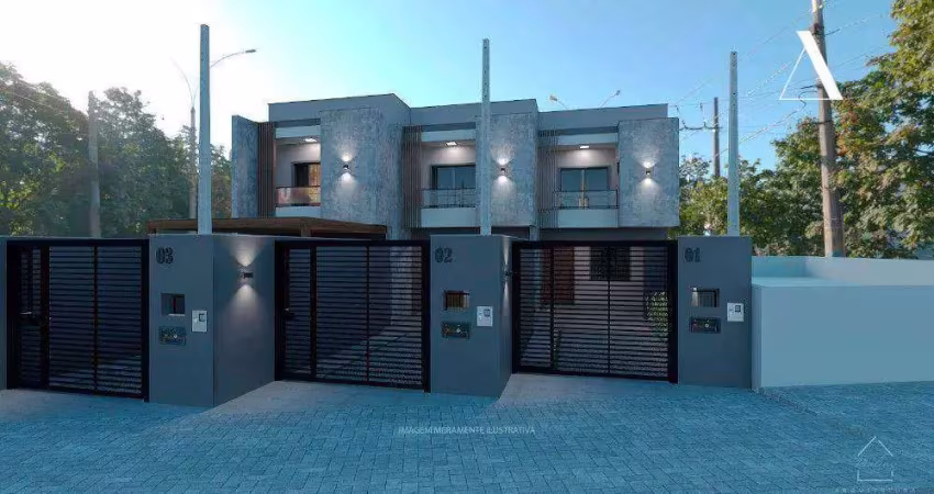 Sobrado geminado com 3 dormitórios à venda, 104 m² por r$ 510.000,00 - bom retiro - joinville/sc