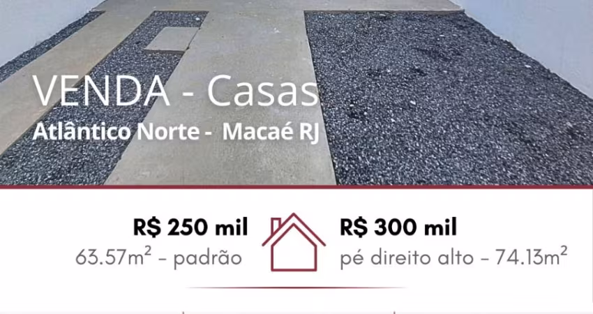 Vendo excelentes casas no Loteamento Alântico Norte, com 63.57m².