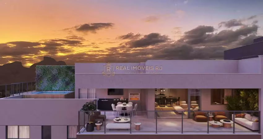 Cobertura linear 413m², 4suítes na barra da tijuca - sol da manhã.