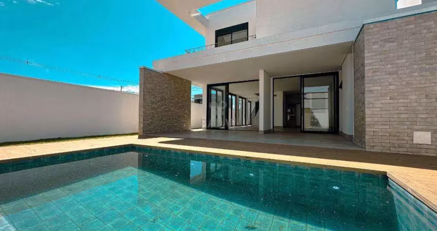 Casa à venda condomínio club santorini em paulínia, parque brasil 500, com 5 suítes, com 262.74 m²