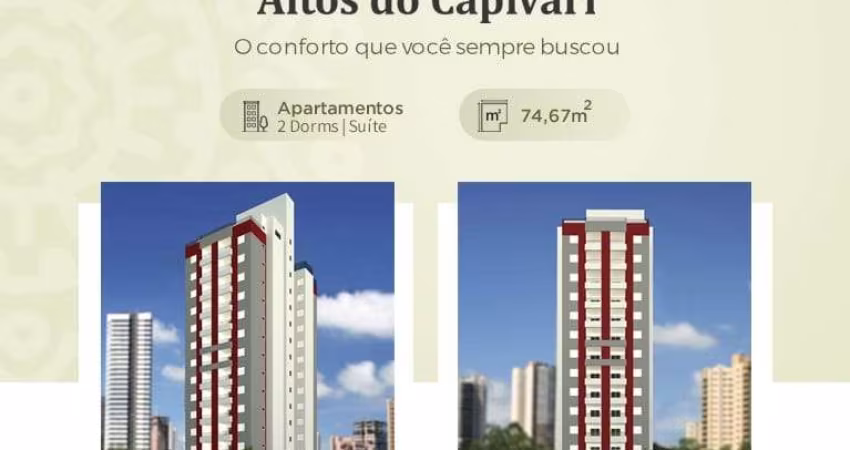 Amplo Apartamento Novo, 02 dormitórios (suíte) , repleto de armários planejados, Vila São José, Tau