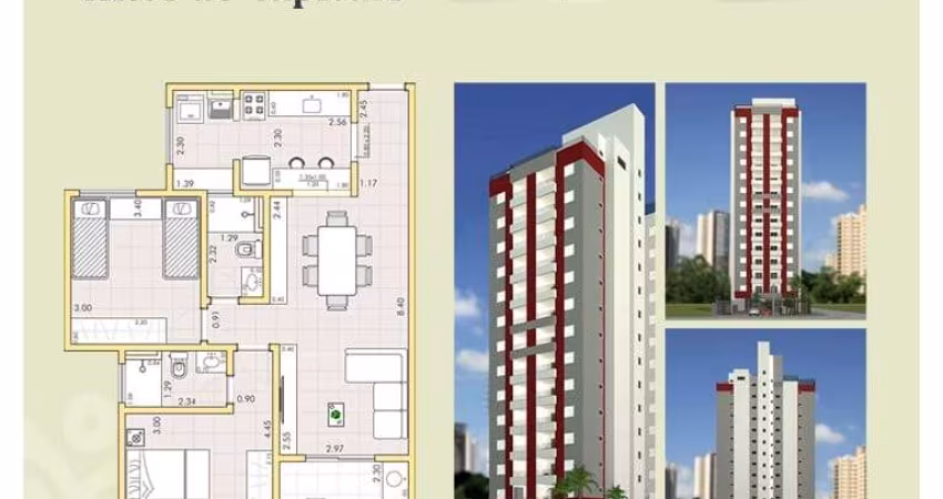 Apartamento Novo à venda, 02 dormitórios (suíte) , vaga de garagem coberta, Vila São José, Taubaté,