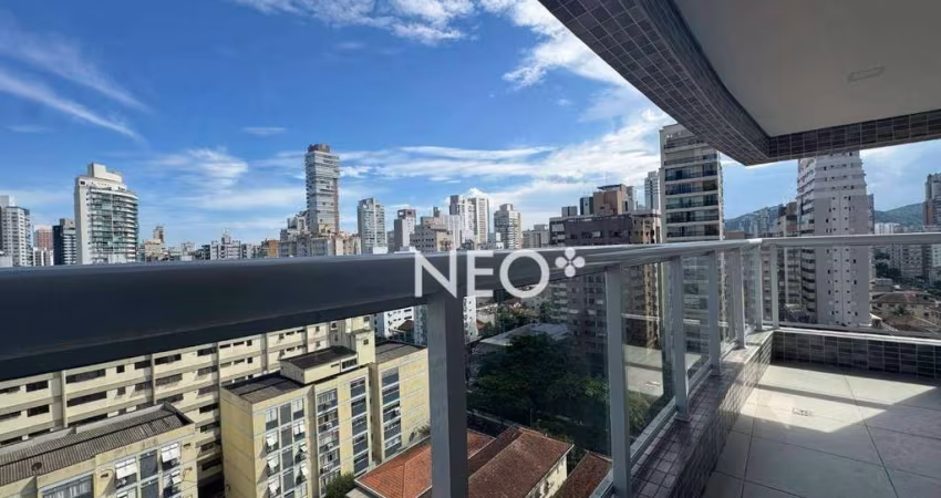 Apartamento aconchegante com varanda em localização privilegiada - Apto com 2 dormitórios à venda, 65 m² por R$ 1.050.000 - Boqueirão - Santos/SP
