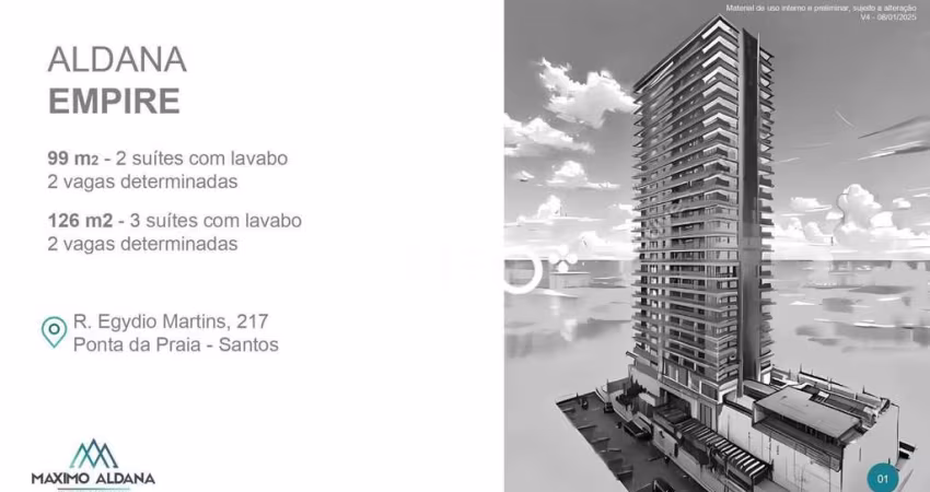 Apartamento com 3 dormitórios à venda, 126 m² por R$ 1.412.000 - Ponta da Praia - Santos/SP