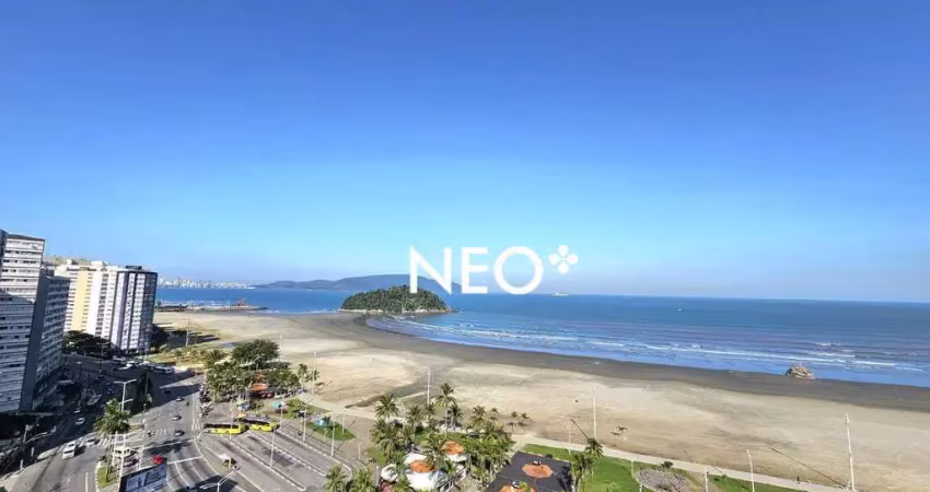 Apartamento 2 quartos, 1 vaga, vista mar - itararé - são vicente/sp