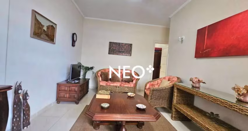 Apartamento 2 dormitórios, 1 vaga, vista lateral mar - pompéia - santos/sp