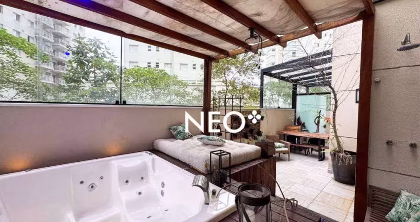 Apartamento garden com 2 dormitórios à venda, 64 m² por r$ 870.000,00 - marapé - santos/sp