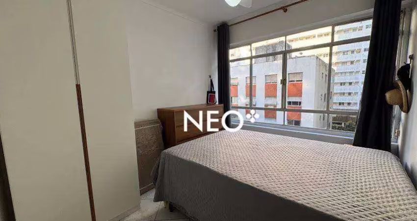 Apartamento com 1 dormitório à venda, 35 m² por r$ 355.000,00 - josé menino - santos/sp