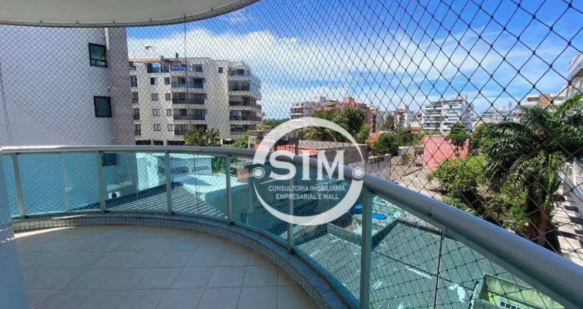 Apartamento com 3 dormitórios para alugar, 130 m² por r$ 4.500,00/mês - passagem - cabo frio/rj